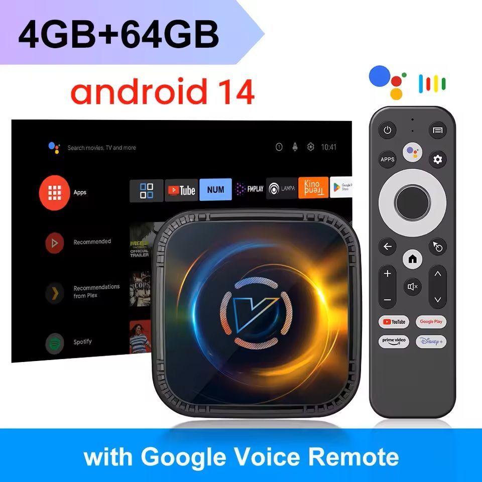 Android 14 Smart TV Box with Octa Core Processor 8K 4K Video Wifi6 and Cooling Fan