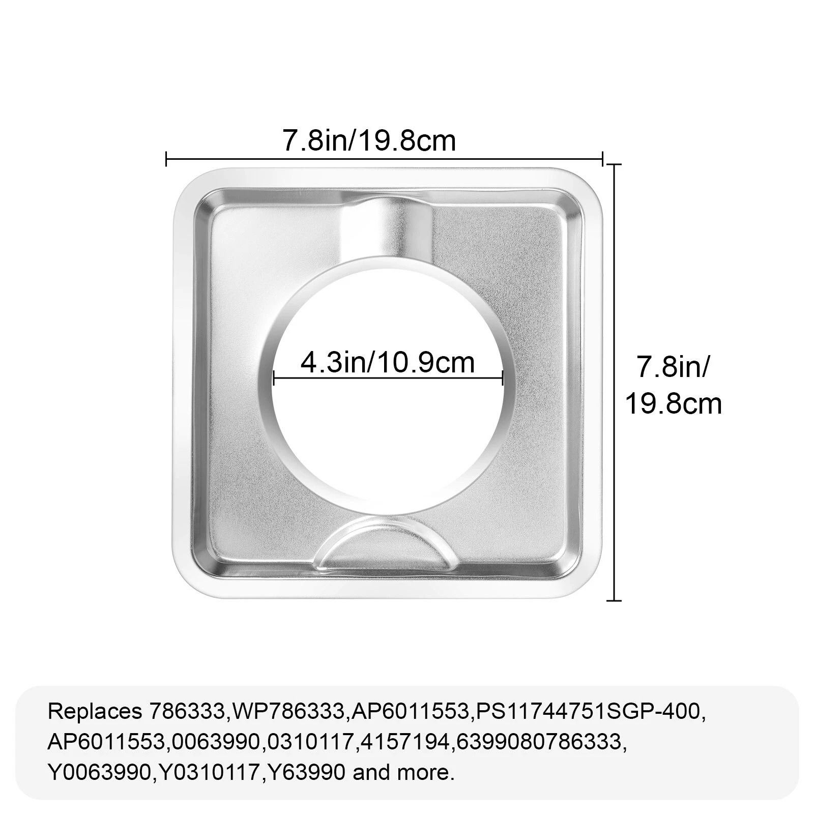 Stainless Steel Gas Range Stove Drip Pans - Square Burner Covers, Reusable
