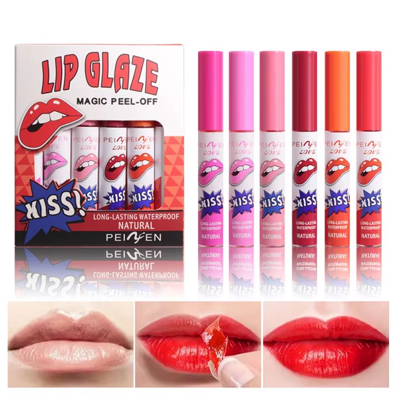 Peel Off Lip Stain Gloss Long Lasting Waterproof Liquid Lip Tint Non Stick Cup Lip Glaze