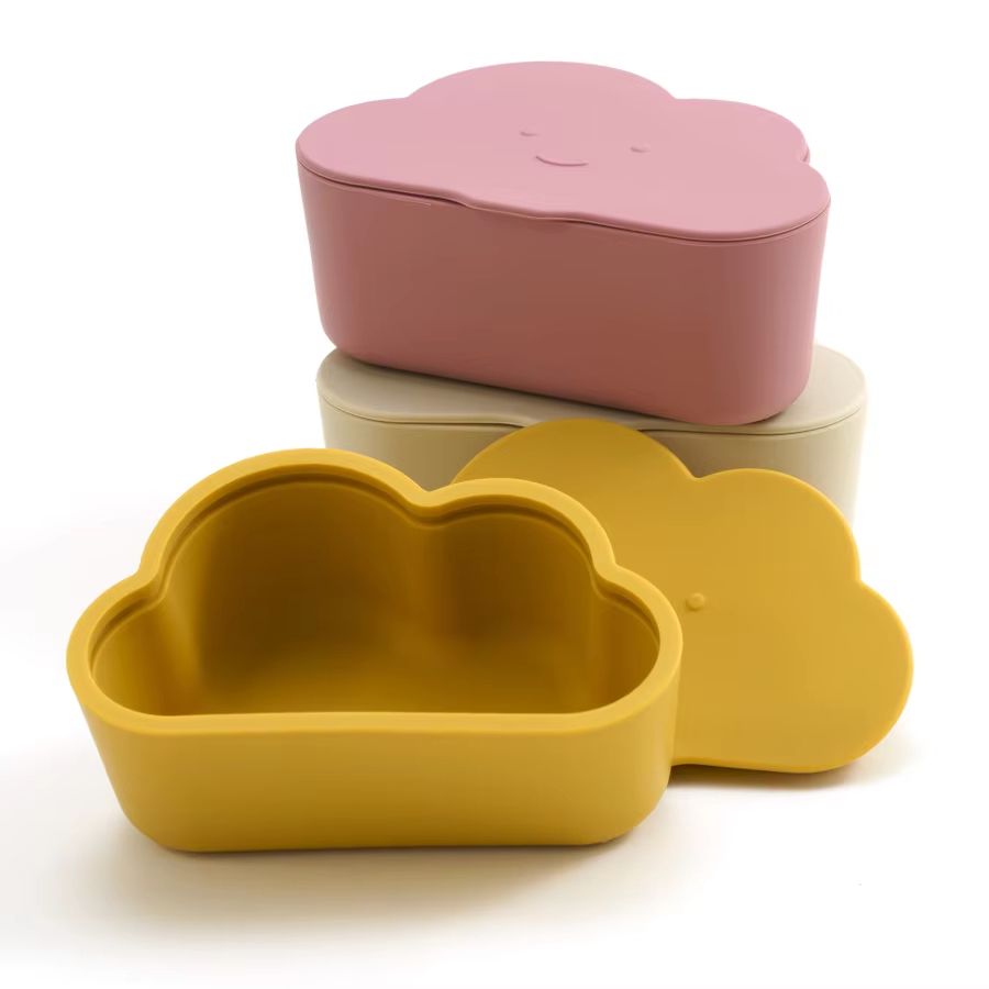 Silicone Baby Snack Box with Lid BPA Free Soft Portable Food Container