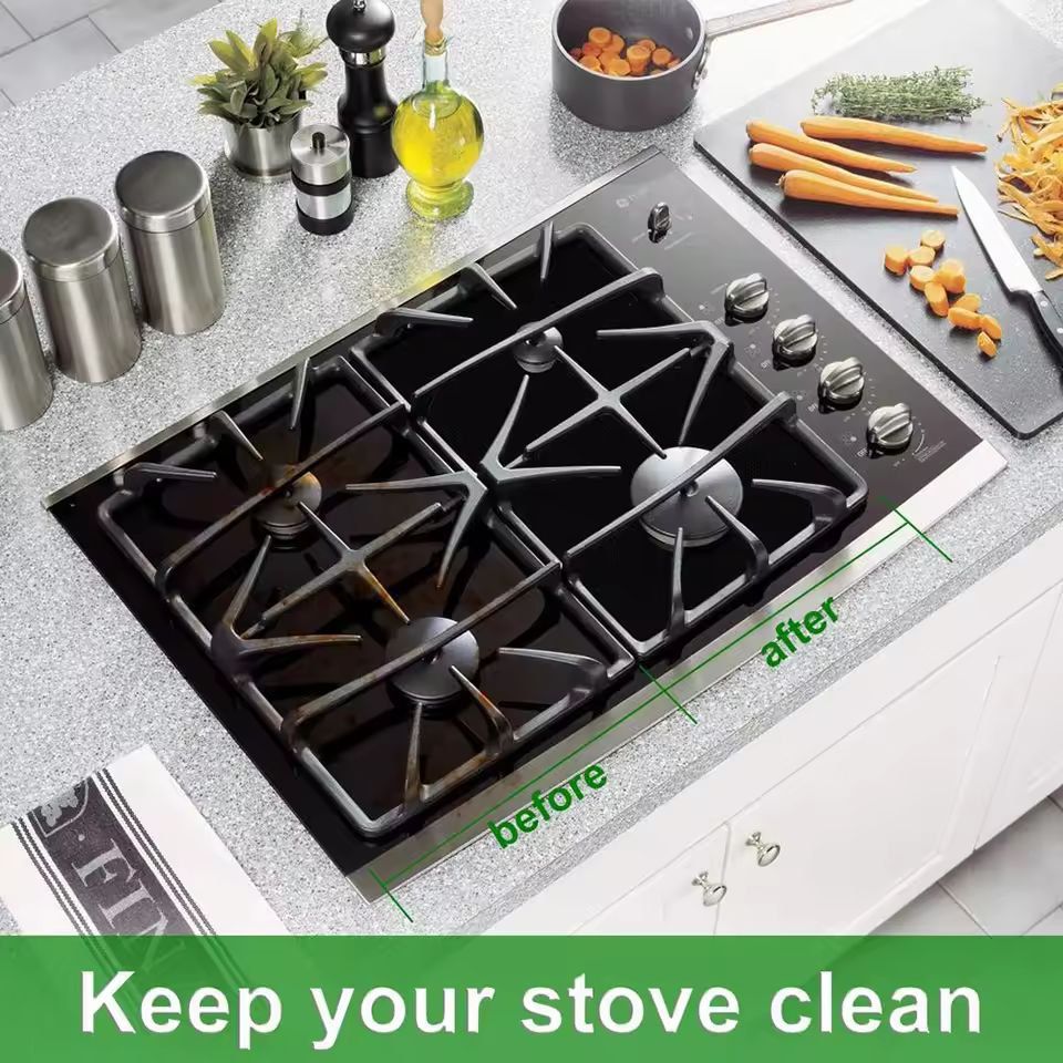 Premium 6-Pack Gas Stove Burner Covers – Reusable Non-Stick Stove Liners