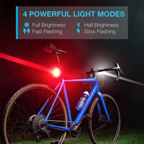 USB Rechargeable LED Bicycle Headlight & Rear Lamp Set Waterproof, Adjustable Cycling Lights