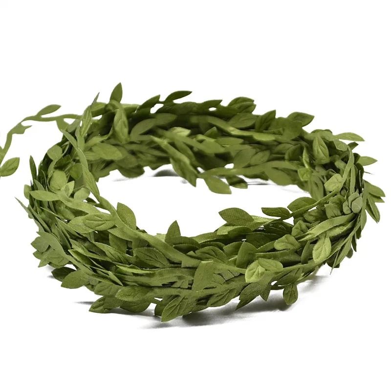 Handmade Silk Leaf-Shaped Artificial Green Vines