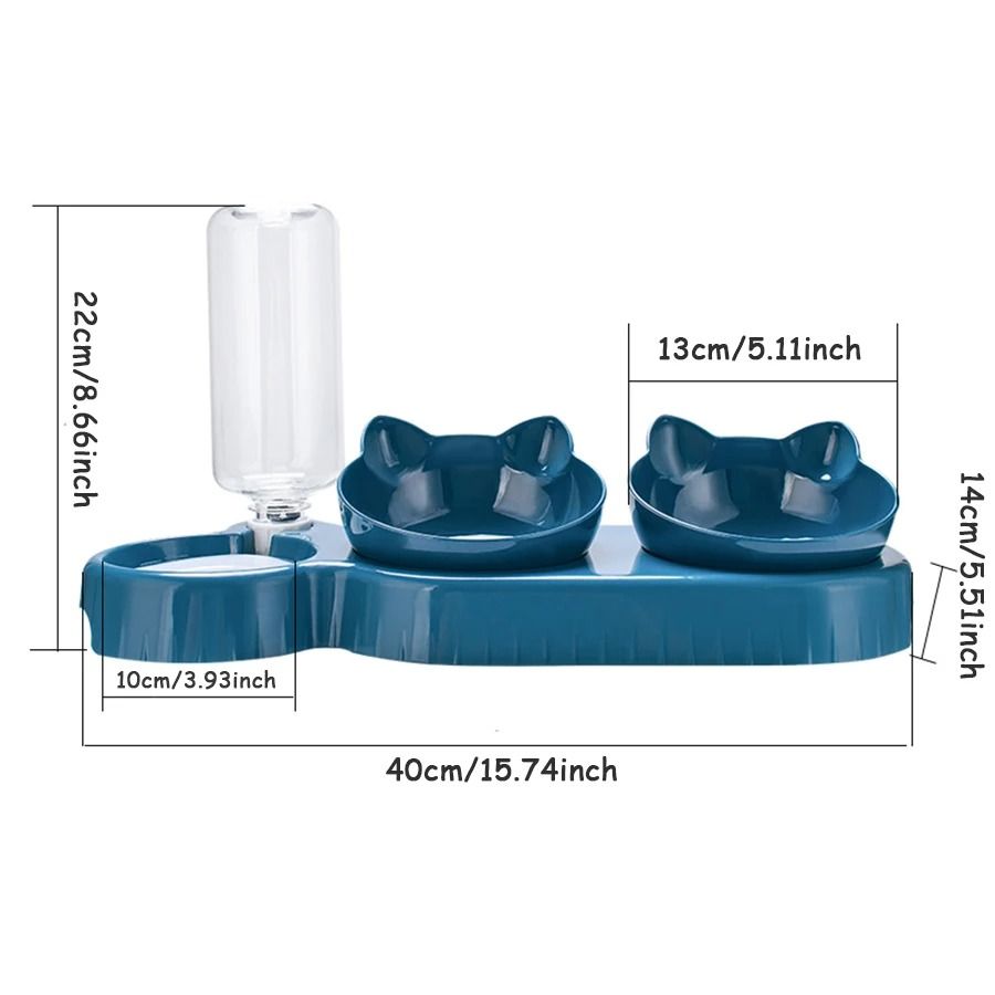 3-in-1 Ergonomic Pet Feeder & Water Station