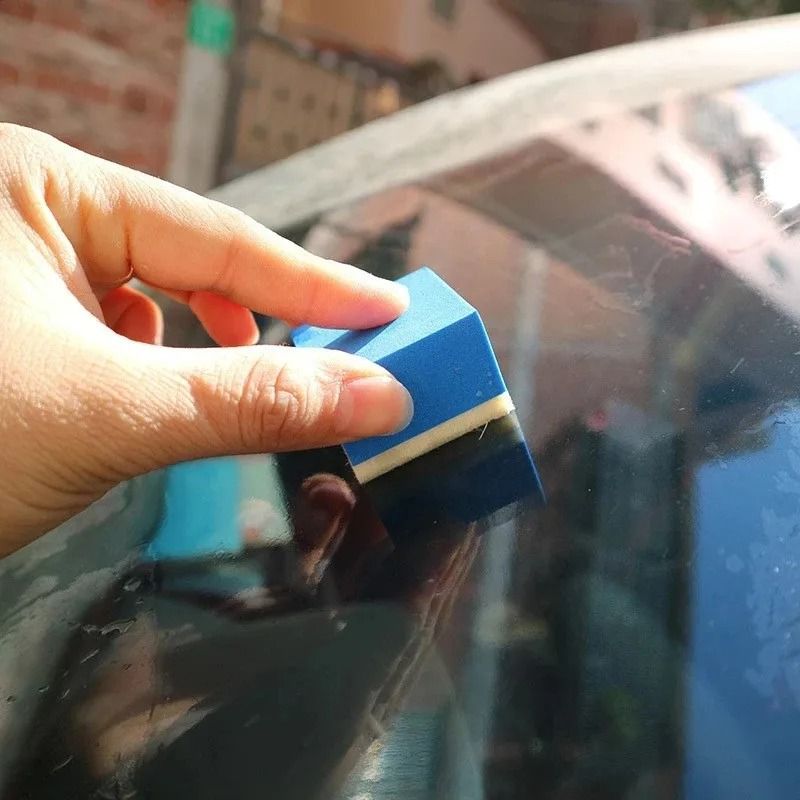 Car Glass Oil Film Cleaning Sponge – High-Efficiency Wool Felt Polishing & Removal Tool