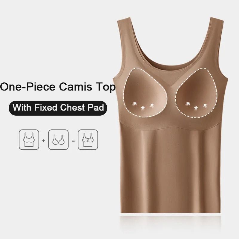 Women Seamless Ice Silk Tank Top with Chest Pads