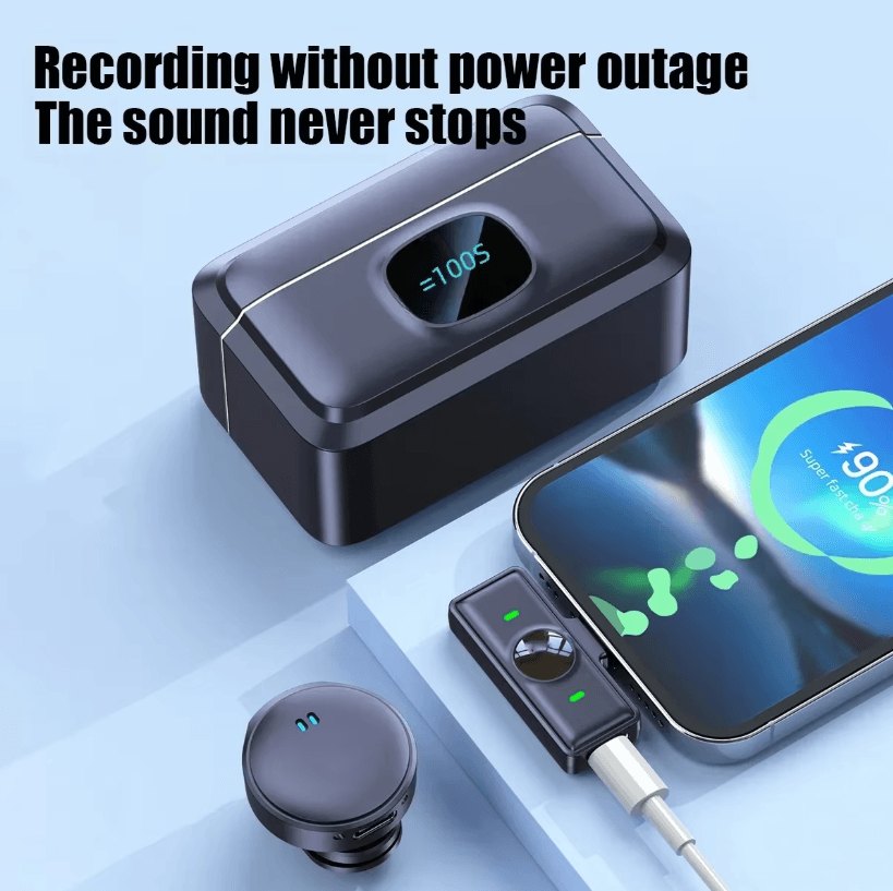 2.4GHz Wireless Lavalier Microphone – Magnetic Suction Clip-On Mic with Charging Case for Plug and Play Video Recording