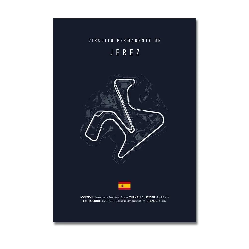 Silverstone Monza Nurburgring F1 wall art Canvas Racing Poster