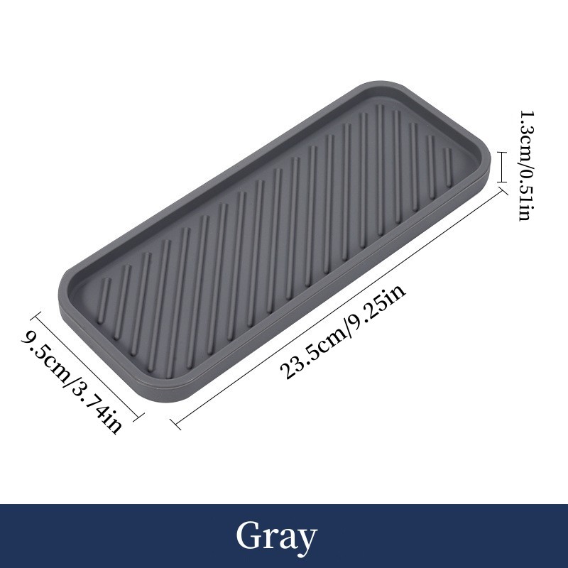 Silicone Sink Tray Self Draining Soap Dispenser and Sponge Holder