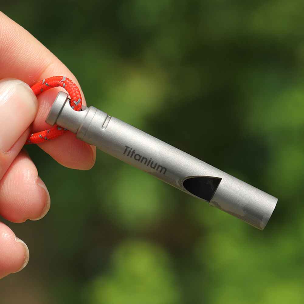 Titanium Emergency Whistle with Cord Outdoor Survival & Hiking Essential