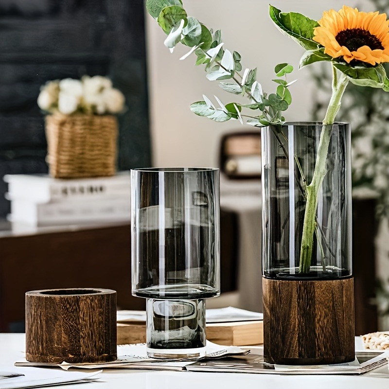 Elegant Retro Glass Vase – Simple, Creative Design for Living Room or Table Decoration