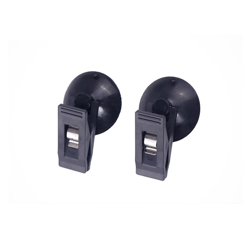 Car Window Suction Mount Holder for Sunshade Curtain Black Plastic Removable Clip