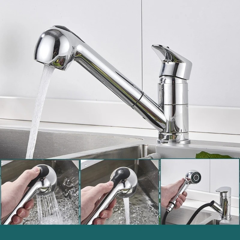 Shower Head Kitchen Faucet Attachment, Pull Out Sink Sprayer for Cleaning