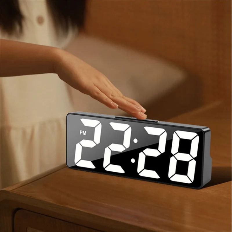 Digital Alarm Clock with Temperature and Adjustable Brightness