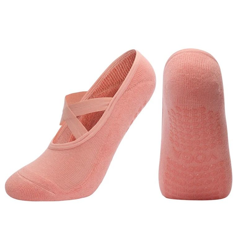 Women Breathable Towel Bottom Yoga Socks Silicone Non Slip Bandage Pilates Ladies Ballet Dance Socks