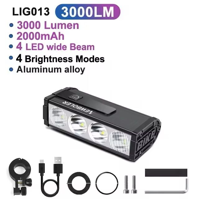 Bicycle Headlight 10000 Lumen Waterproof USB Rechargeable