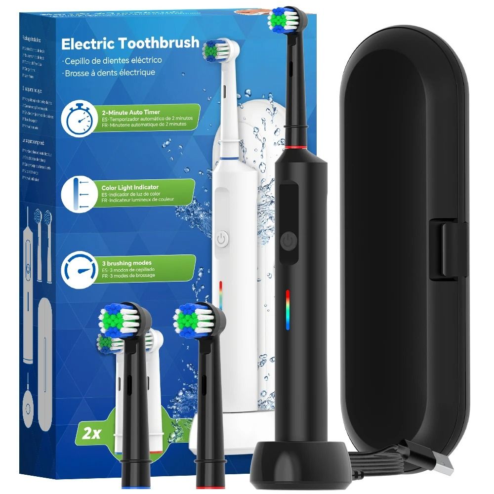 Smart Wireless Charging Rotating Electric Toothbrush 3 Modes Rechargeable