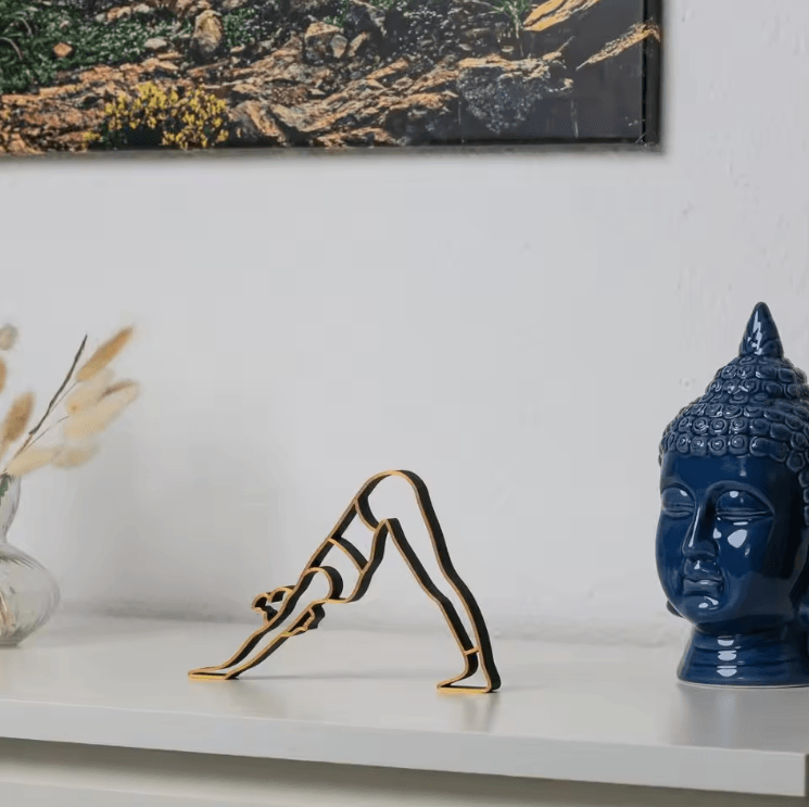 Elegant Abstract Yoga Lady Figurine – Minimalist Resin Zen Decor for Home & Office
