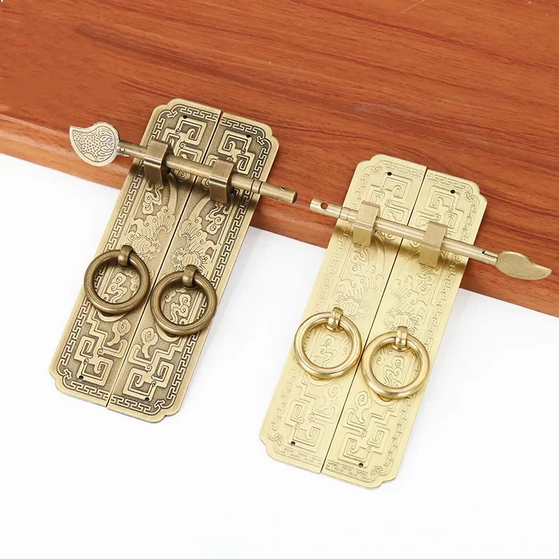 Vintage Chinese Style Pure Copper Cabinet Handle for Wardrobe Bookcase and Furniture Doors
