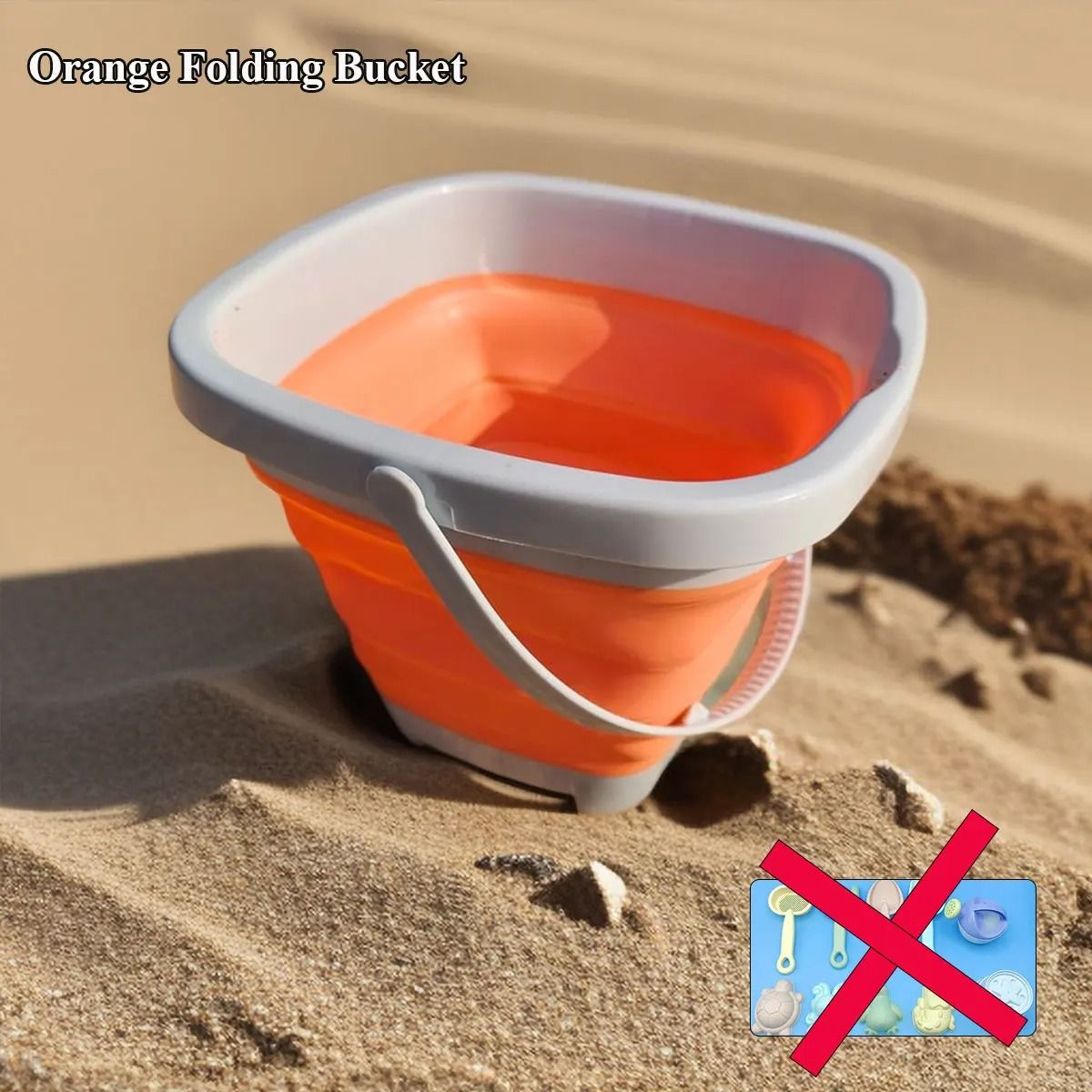 Kids Beach Sand and Water Play Set Folding Bucket Summer Toys