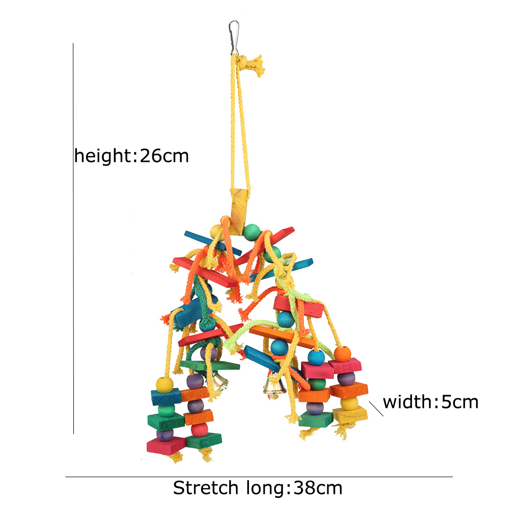 Wood Parrot Bird Toys, Love Bird Cage Funny Training Toy, Cotton Rope Parrot Toy, Bite Resistant Bird Tearing Pet