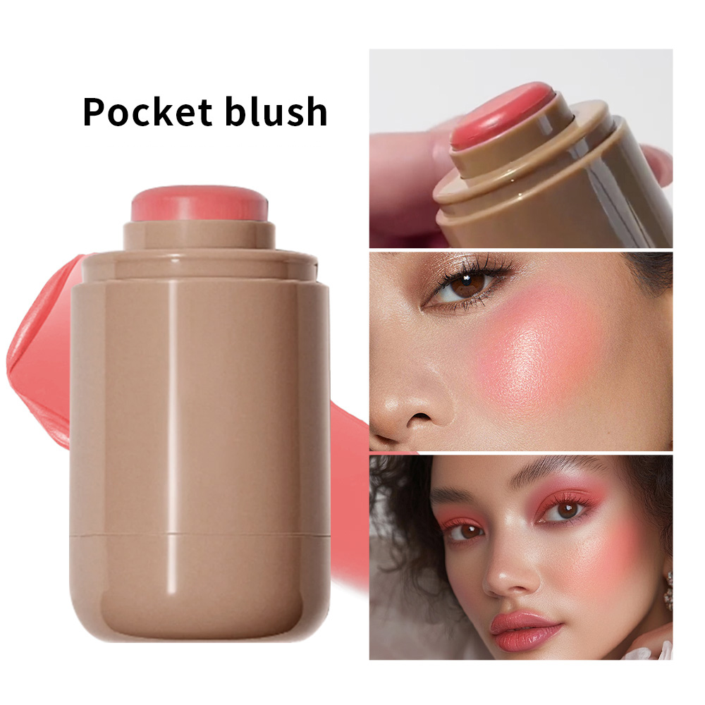 Magic Blush Stick 3-in-1 Cheek Lip Tint, Moisturizing Cream Blusher, Silky Brighten Blush, Matte Contour, Natural Flush