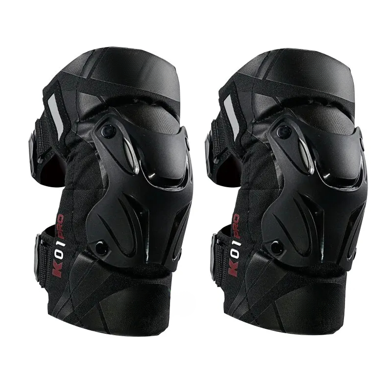 Adjustable Pro Guard Moto Shield Knee Guards, CE-Certified Impact Protection, Reflective Motocross Racing Night Use