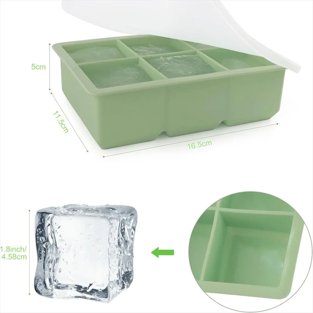 Premium Stackable Large Square Ice Cube Tray with Spill-Proof Lid