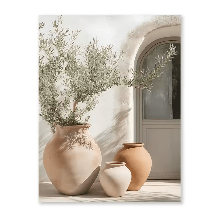 Mediterranean Olive Tree Canvas Wall Art – Rustic Countryside Landscape Poster