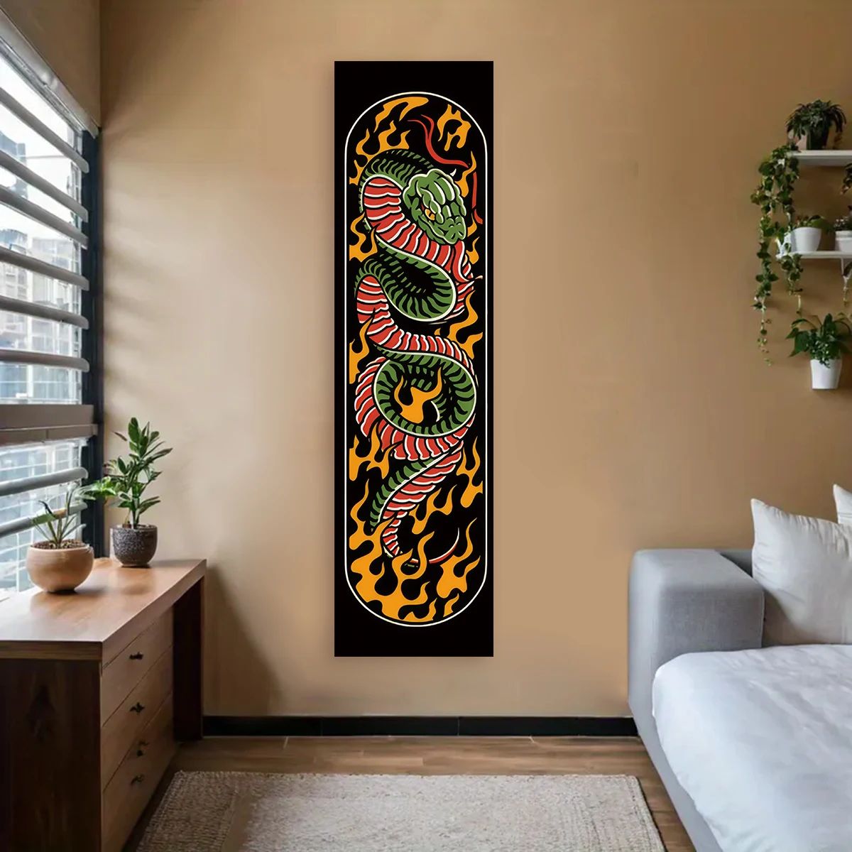 Japanese Wave Red Sun Wall Tapestry
