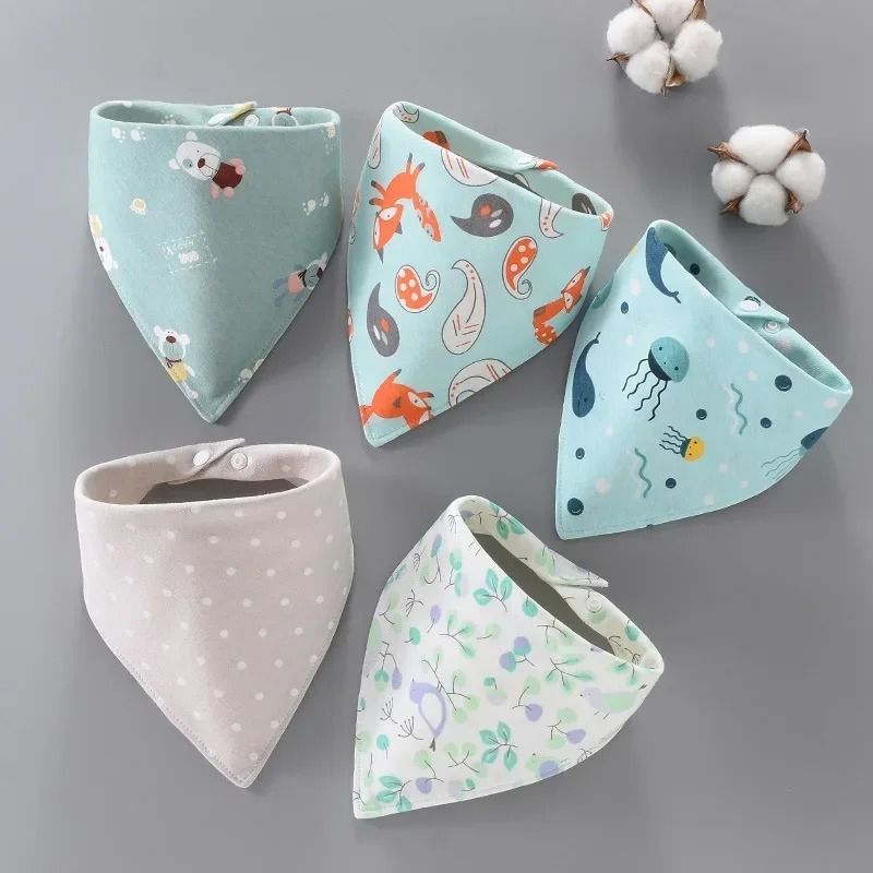Pure Cotton 360° Waterproof Bandana Bibs (5-Pack)