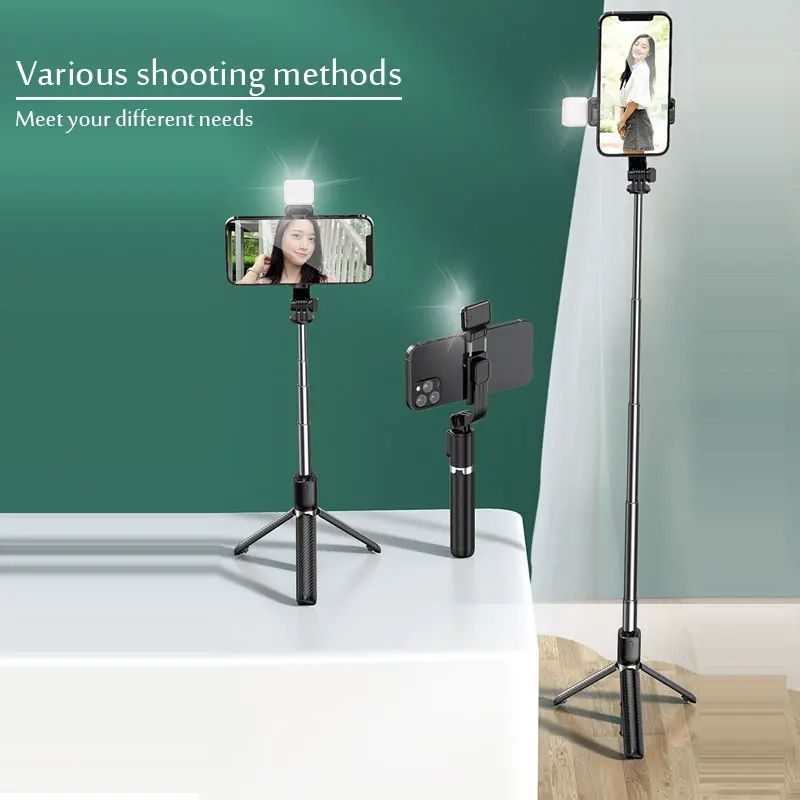 Bluetooth Selfie Stick Tripod with Light