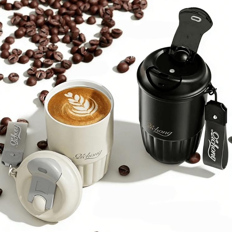 410ML Ceramic Liner Thermos Coffee Cup – Double Wall Stainless Steel Leakproof Travel Mug
