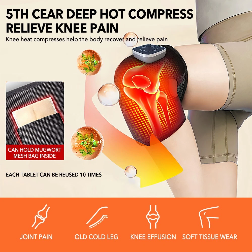Universal Vibration Knee Warmer, Heated Knee Brace, Shoulder Massage Warmer, Adjustable Joint Pain Relief Device