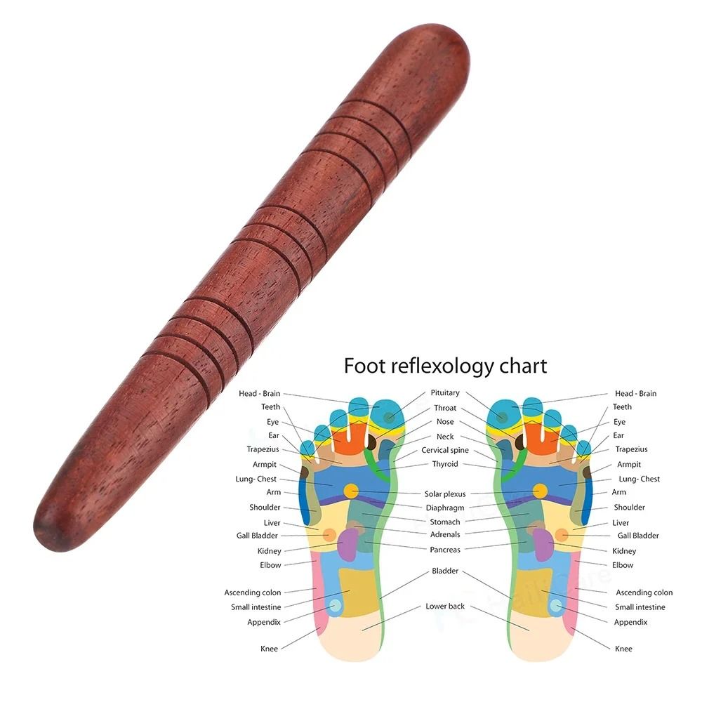 Wooden Foot Reflexology Massage Stick for Acupoint and Body Relaxation
