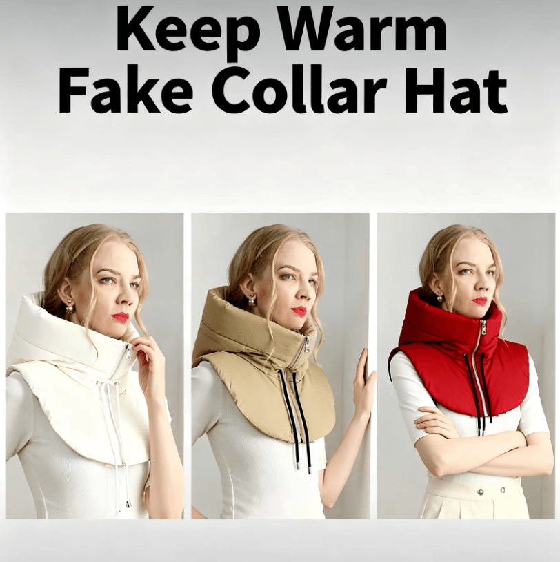 Ultralight Down Hooded Hat with Removable Neck Scarf – Balaclava Cold Weather Headgear for Women