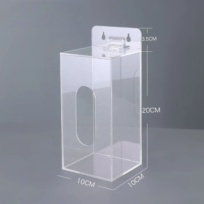 Clear Acrylic Mask Holder and Glove Dispenser Wall Mounted Hygiene Storage Box