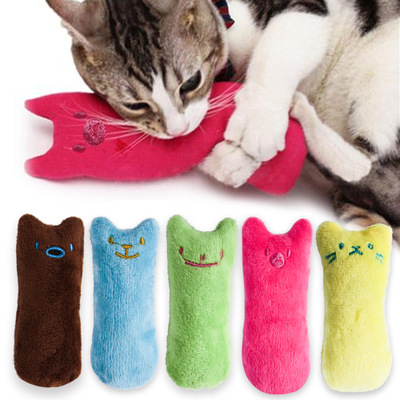 Interactive Catnip Chew Toy for Cats - Funny Plush Bite & Vocal Toy for Kitten Teeth Grinding, Claws & Thumb Chewing