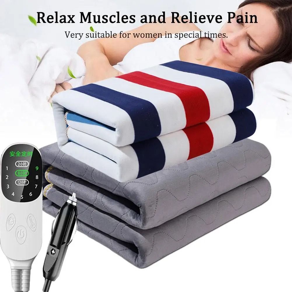 12V Car Electric Blanket Low Voltage Travel Heating Pad for Camping
