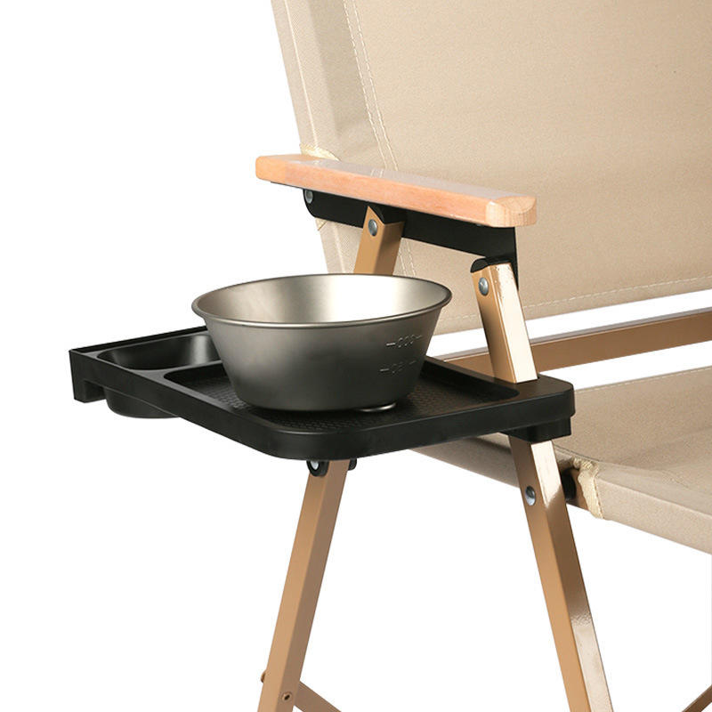 Portable Camping Chair Side Tray with Cup Holder and Storage Organizer