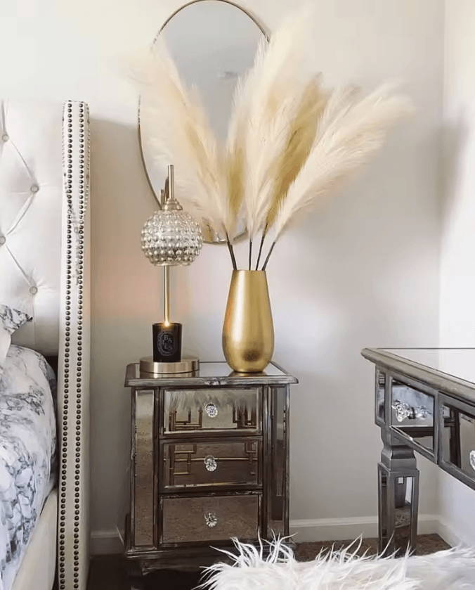 Large Artificial Pampas Grass Decor – 120cm Tall Faux Pampas Grass Stems Boho Accent