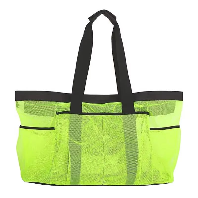 Extra Large Foldable Beach Bag with Mesh Breathable Panels and Zippered Side Pockets