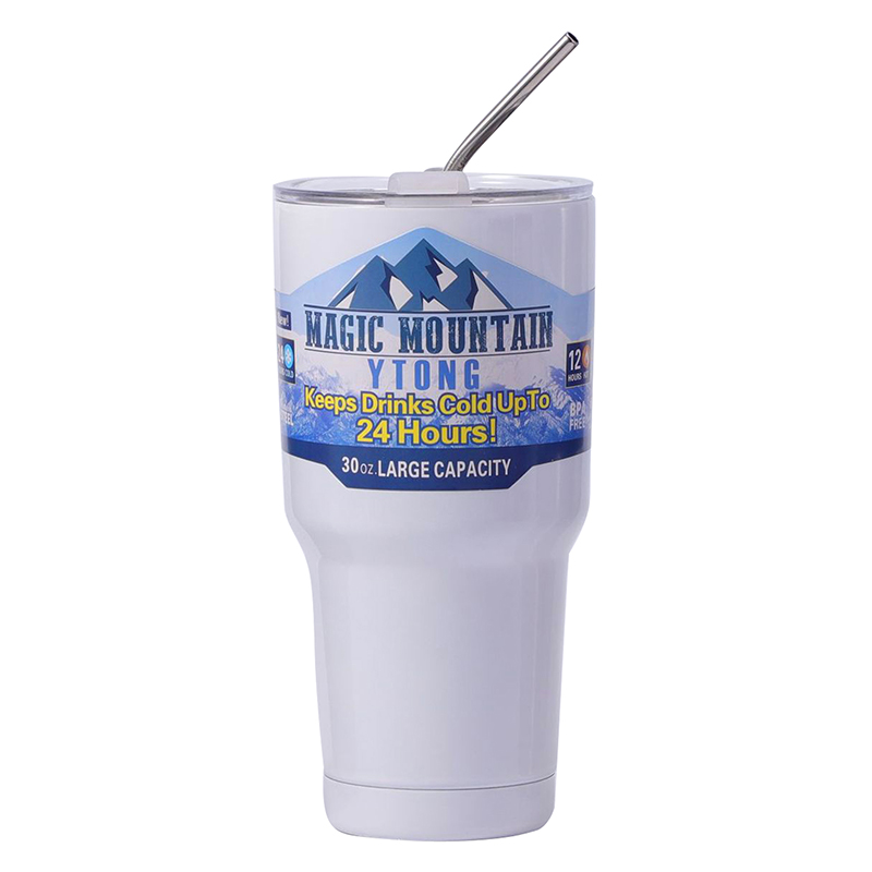 Thermos Cup with Straw, Magic Stainless Steel Freeze Insulated Bottle, Car Travel Mountain Cup