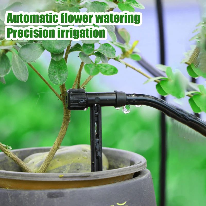 Quiet-Flow Adjustable Drip Irrigation Kit for 4/7mm Hose (Pots, Garden & Greenhouse)