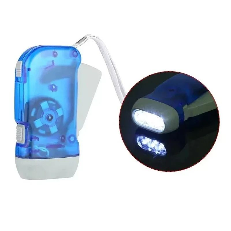 Hand Pressing Dynamo Crank Flashlight Mini Self Generating LED Lamp