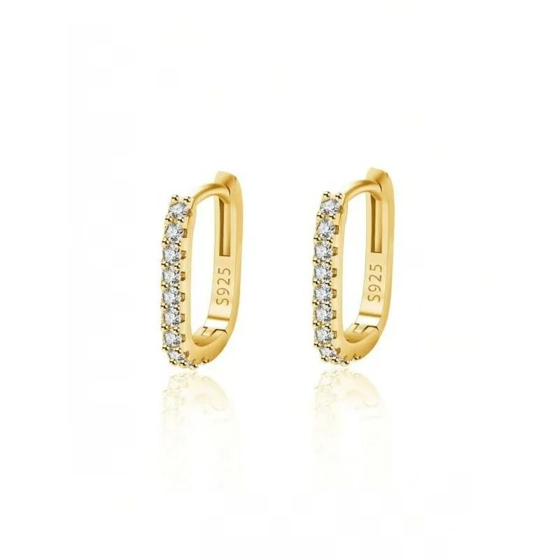 925 Sterling Silver Crystal Circle Hoop Earrings