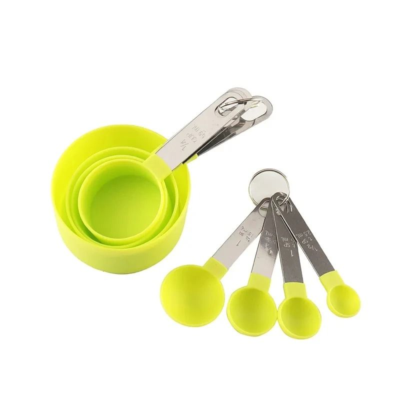 8PCS Stainless Steel Handle Measuring Cup and Spoon Set