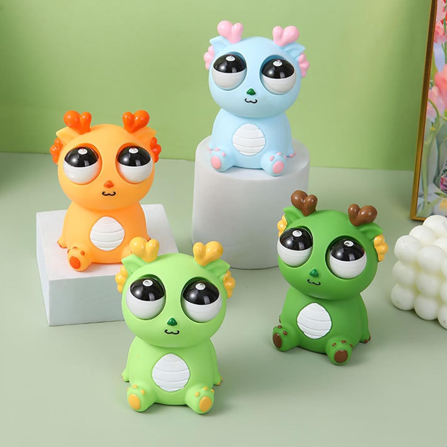 Sensory Fidget Toys with Popping Eyes Dragon, Stress Relief Squeeze Toy for Kids, Adults, and Autistic Children