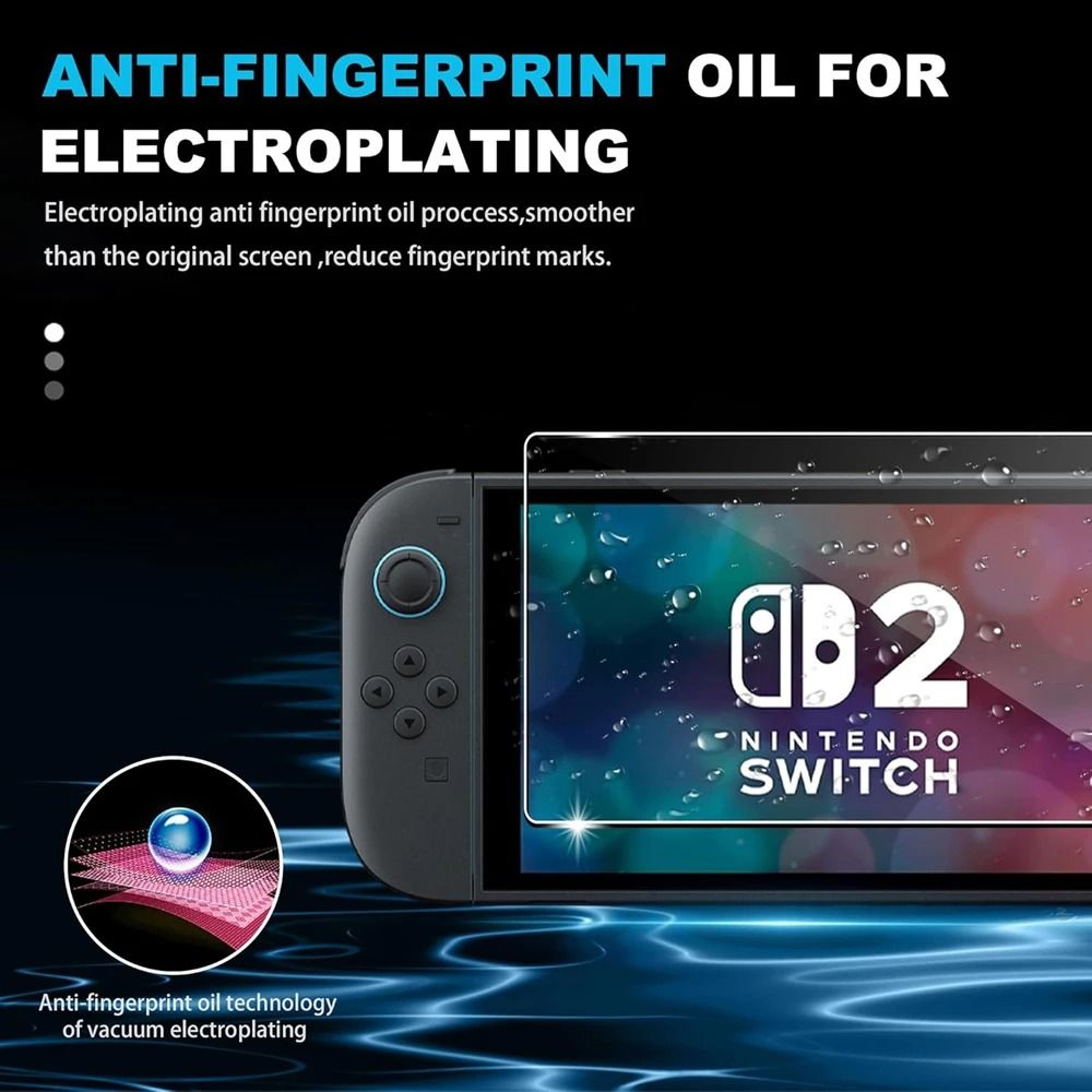 Tempered Glass Screen Protector with Joystick Caps for Switch Console