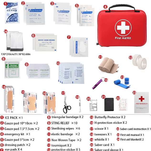 38-Piece Essential First Aid Kit – Portable Medical Set for Home, Camping, Hiking & Travel